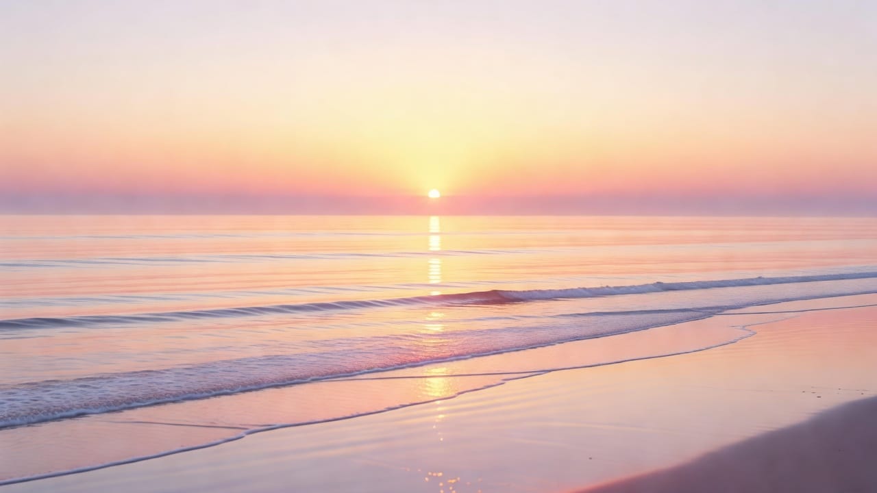 Sonnenaufgang über ruhigem Meer — Stimmung von Segen und Neubeginn